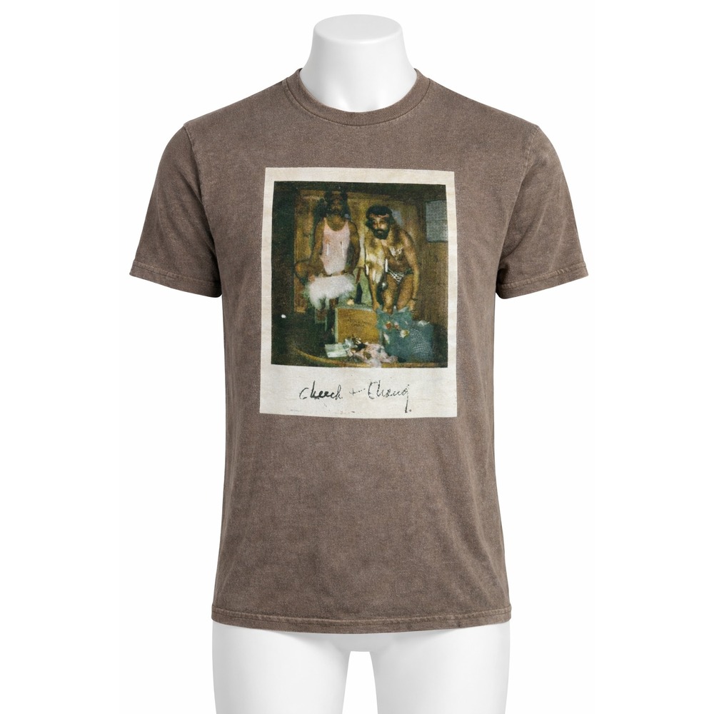 Cheech & Chong Graphic T-Shirt Small Brown Movie Tee Cotton Licensed Humor